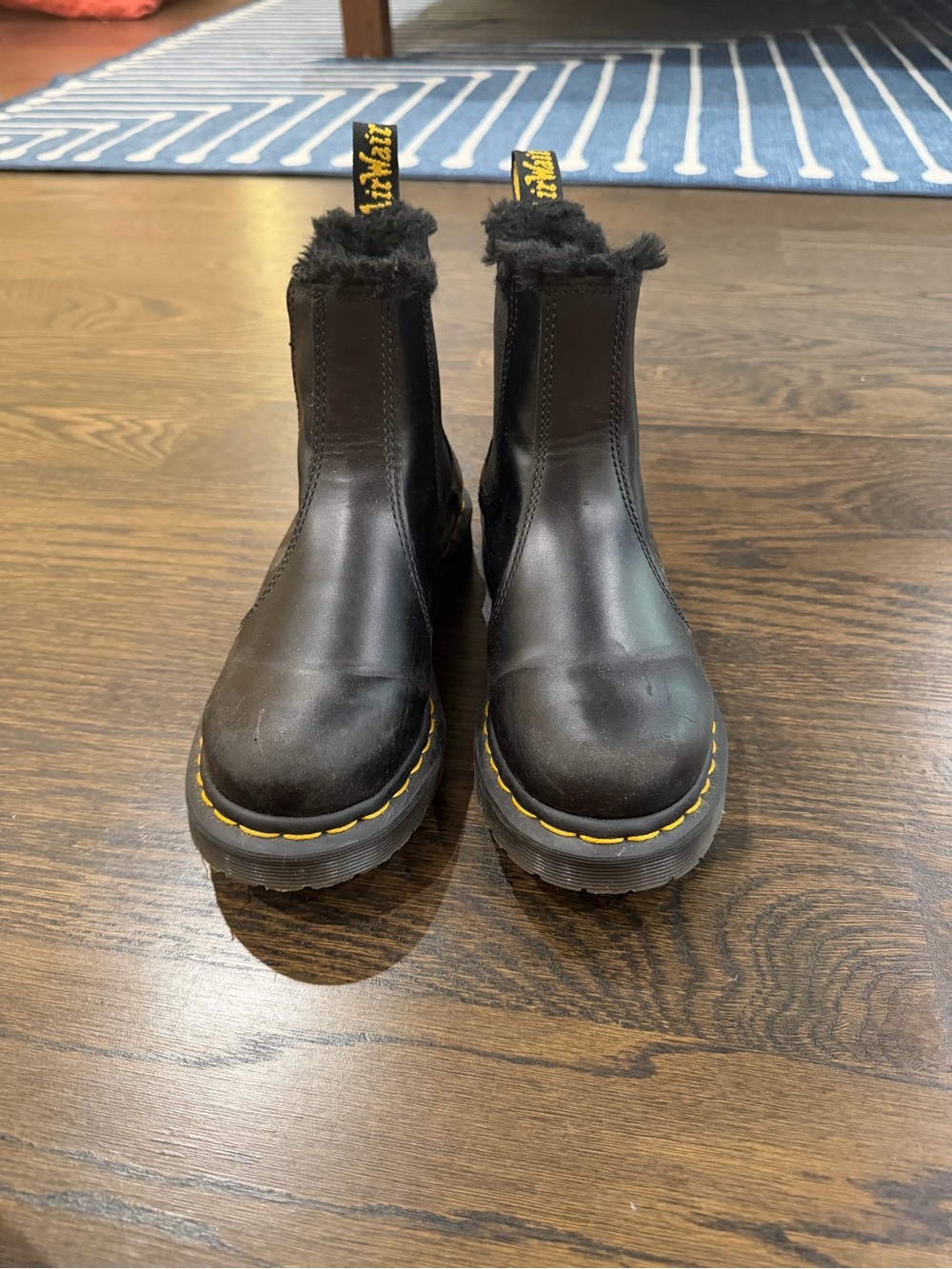 Dr. Martens 2976 Leonore Faux Fur Chelsea Boots Black